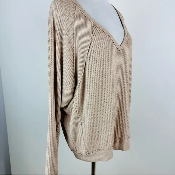 Free People We The Free Santa Clara Thermal Long Sleeve Tee Medium - Picture 5 of 14